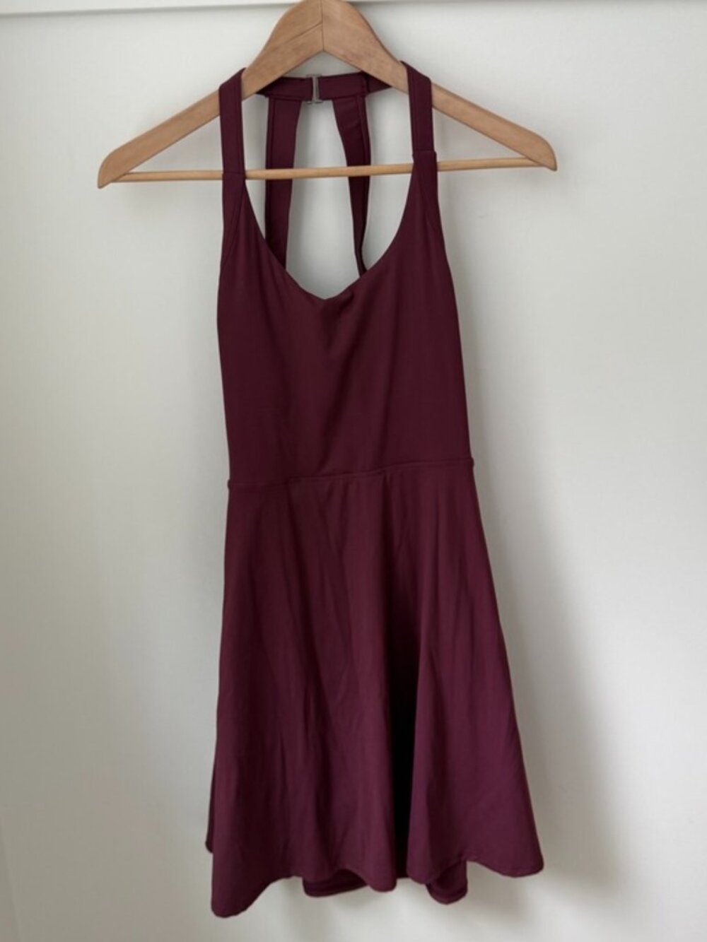 HALARA Maroon Burgundy Halter Neck Activity Tennis Dress